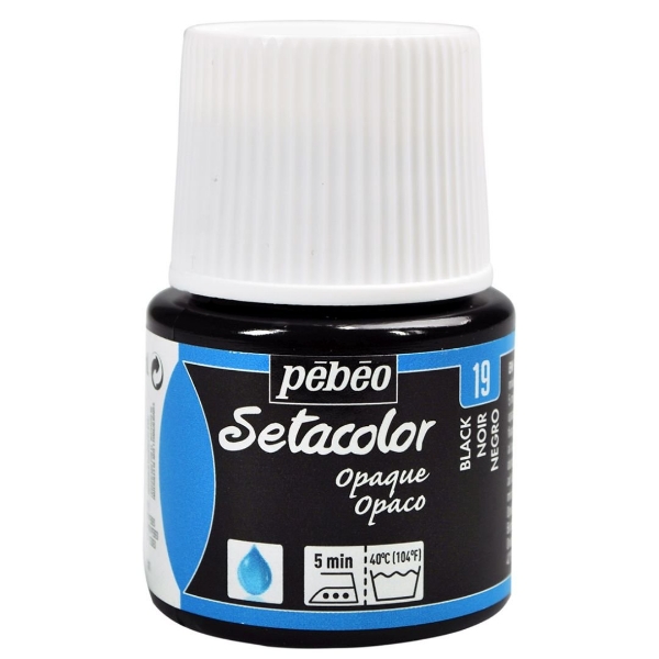Picture of Pebeo Setacolor Light Fabrics - 45ml Black(19)