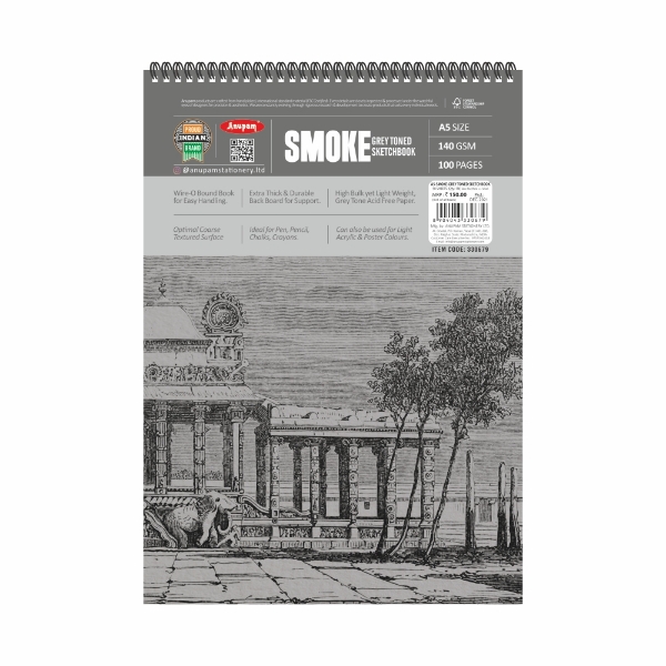 Picture of Anupam Smoke Grey Toned Sketchbook - A5 100 Sheets (140GSM)