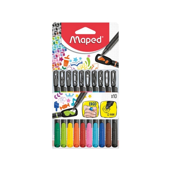 Picture of Maped Fine Point Graph Mania Set - Pack of 10 (Multicolor)