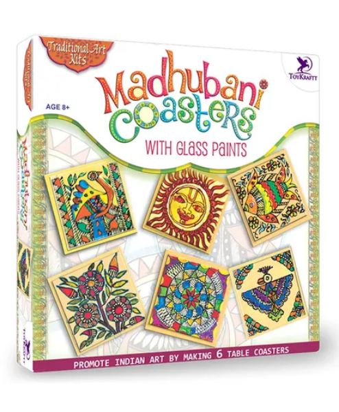 Picture of Toy Kraft Madhubani Coasters With Glass Paints