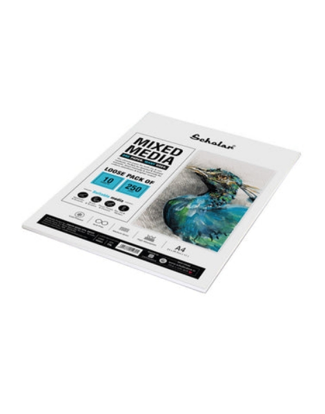 Picture of Scholar Mixed Media 250 GSM Loose Pack of 10 Sheets - A4
