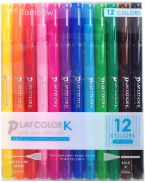 Picture of Tombow Twin Tip Water Based Markers Set of 12 Colors