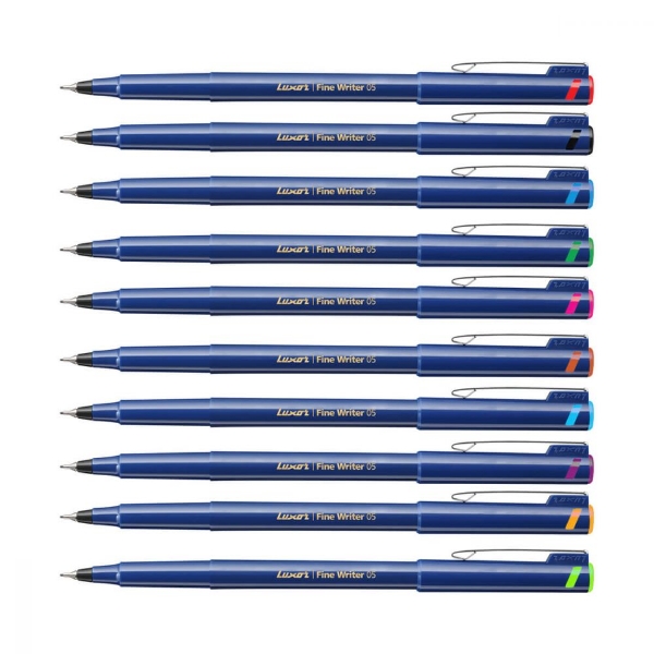 Picture of Luxor Finewriter Pen Set of 10 Assorted (0.5mm)