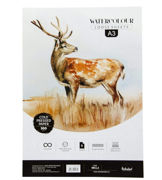 Picture of Scholar A3 Watercolour Loose Sheets - Cold Pressed (300GSM) 