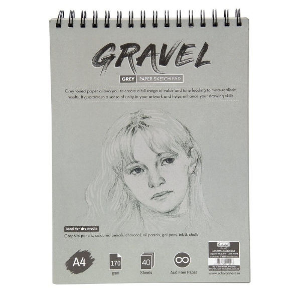 Picture of Scholars Gravel Grey Paper Sketch Pad A4 170gsm 40 Sheets 