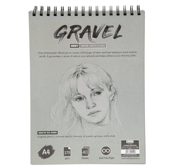 Picture of Scholars Gravel Grey Paper Sketch Pad A4 170gsm 40 Sheets 