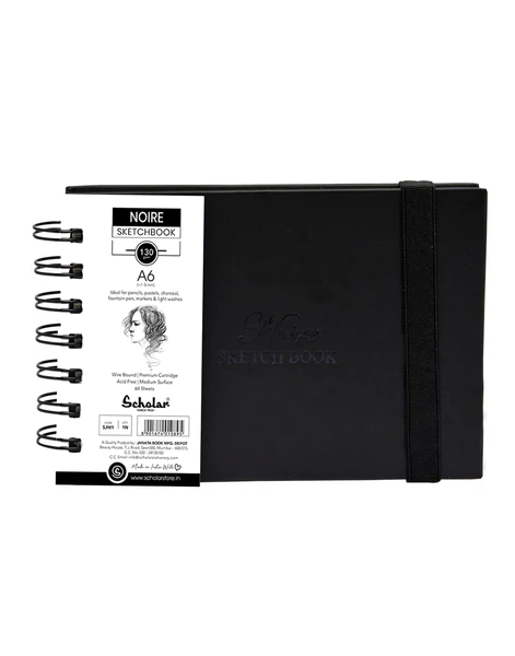 Picture of Scholar 130Gsm A6 Noire Sketchbook Wiro 64 sheets