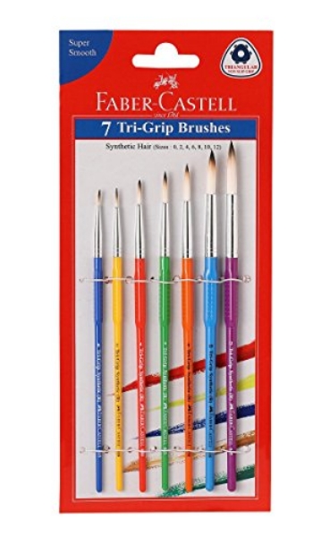 Picture of Faber Castell Tri-Grip Synthetic Hair Brushes - Set of 7 