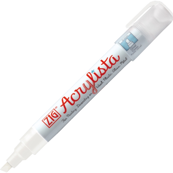 Picture of Zig Acrylista Chisel Tip Marker 6mm - White