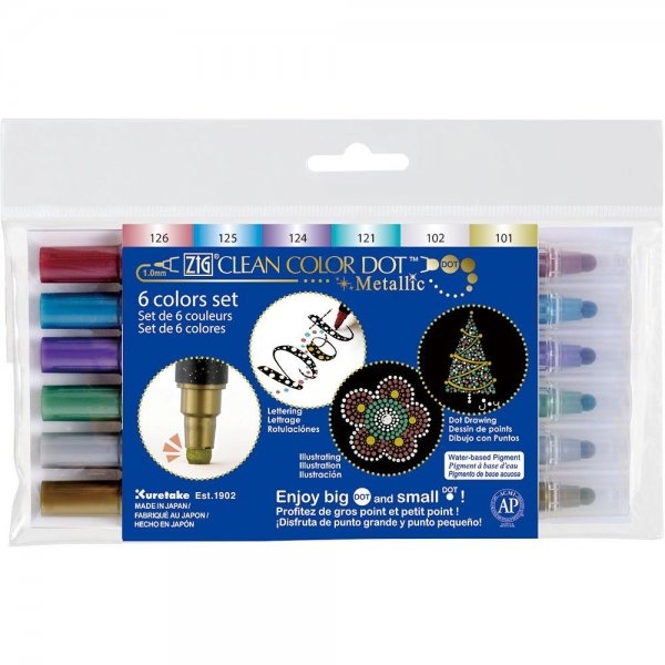 Picture of Zig Clean Color Dot Metallic Marker Set of 6