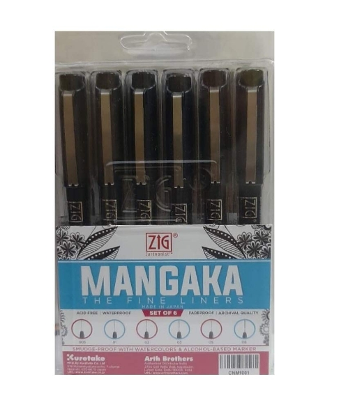 Picture of Zig Mangaka Fineliners Set of 6 - CNM1001