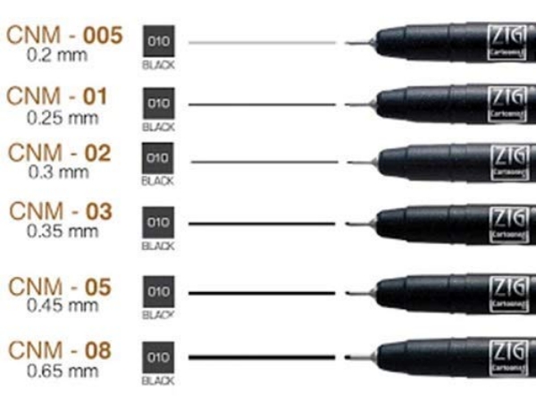 Picture of Zig Mangaka Fineliners Set of 6 - CNM1001