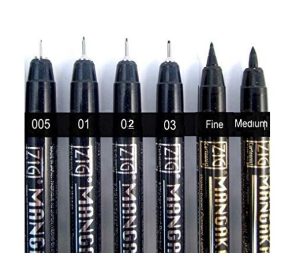 Picture of Zig Mangaka Fineliners Set of 6 - CNM1003
