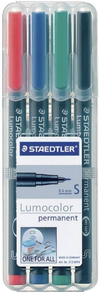 Picture of Staedtler Lumocolor Permanent Pen - Set of 4 (Small Tip 0.4mm) 