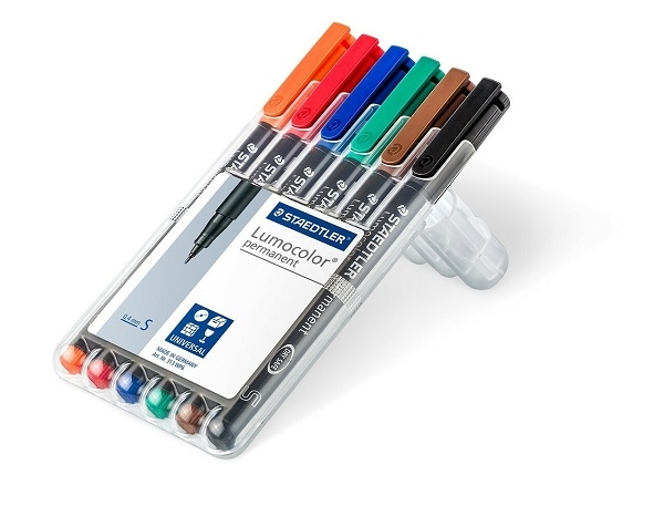 Picture of Staedtler Lumocolor Permanent Pen - Set of 6 (Small Tip 0.4mm)  