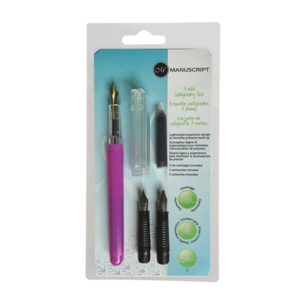Picture of Manuscript Creative Calligraphy 3 Nib Set - F / M / 2B Pink