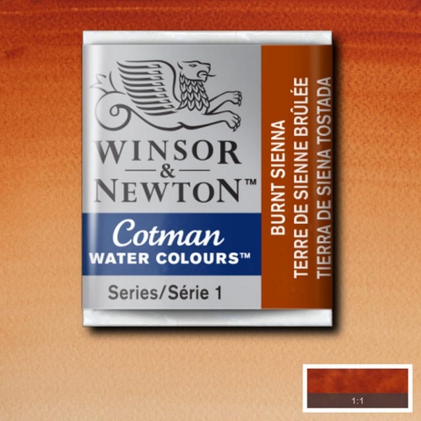 Picture of Winsor & Newton Cotman Water Colour Half Pan Burnt Sienna (SR-1) 