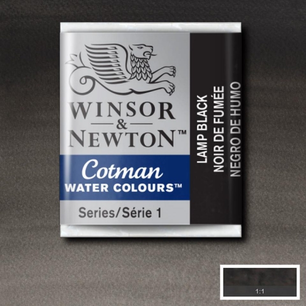 Picture of Winsor & Newton Cotman Water Colour Half Pan Lamp Black(SR-1)  