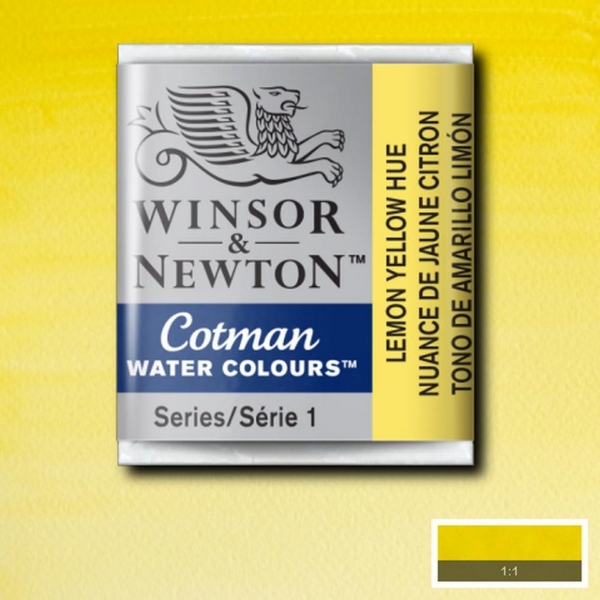 Picture of Winsor & Newton Cotman Water Colour Half Pan Lemon Yellow Hue(SR-1) 