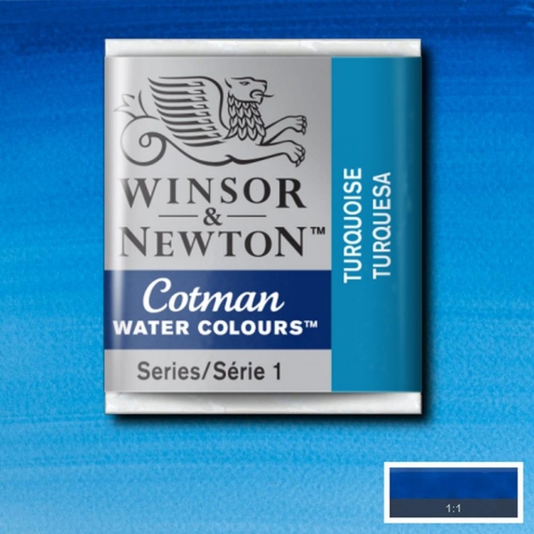 Picture of Winsor & Newton Cotman Water Colour Half Pan Turquoise(SR-1) 