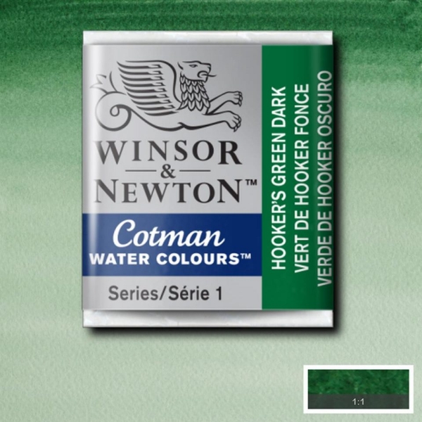 Picture of Winsor & Newton Cotman Water Colour Half Pan Hookers Green Dark(SR-1) 