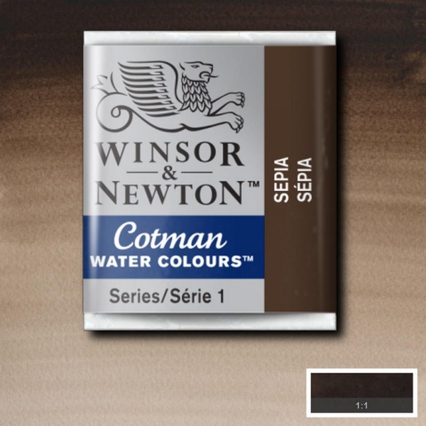 Picture of Winsor & Newton Cotman Water Colour Half Pan Sepia (SR-1)