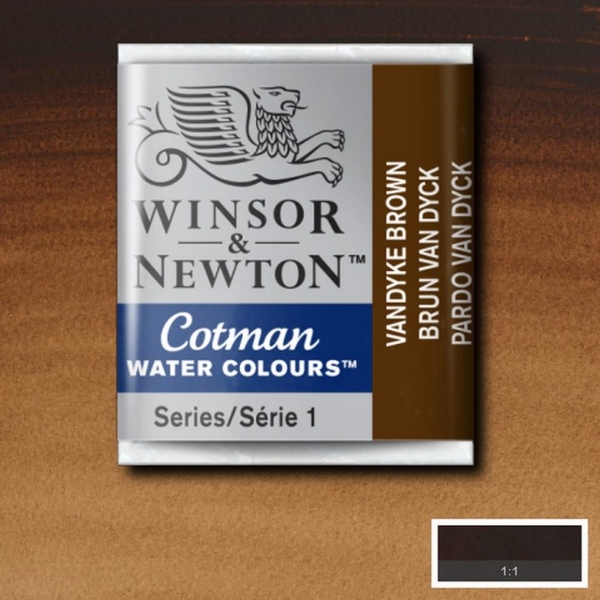 Picture of Winsor & Newton Cotman Water Colour Half Pan Vandyke Brown(SR-1) 
