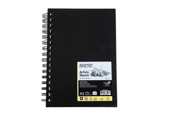 Picture of Brustro Artists Sketch Book A5 110 gsm Portrait - 78 sheets (Wiro Bound)