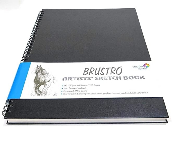 Picture of Brustro A3 Spiral Artists Sketch Book 160Gsm 60 Sheets 