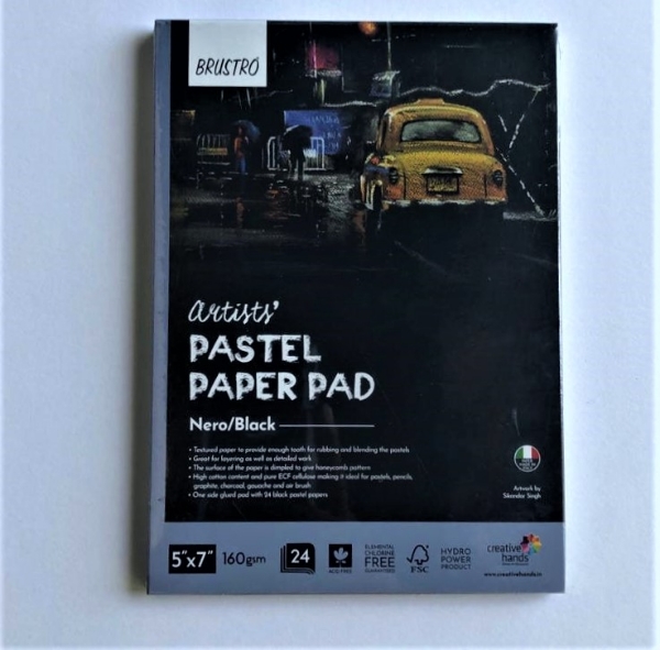 Picture of Brustro Artists Pastel Paper Pad 160GSM Black - 5x7" 
