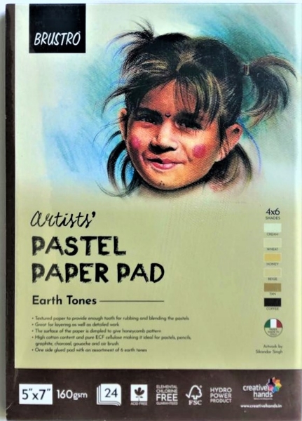 Picture of Brustro Artists Pastel Paper Pad 160GSM Earth Tones - 5x7"