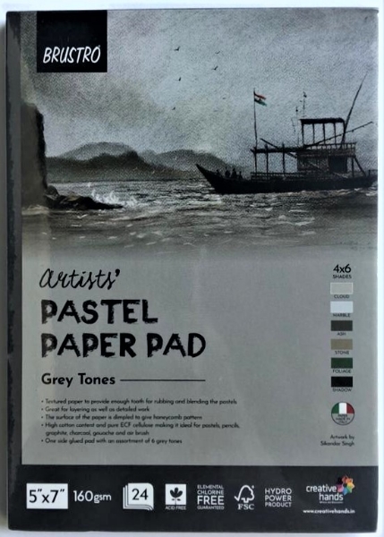 Picture of Brustro Artists Pastel Paper Pad 160GSM Grey Tones - 5x7"