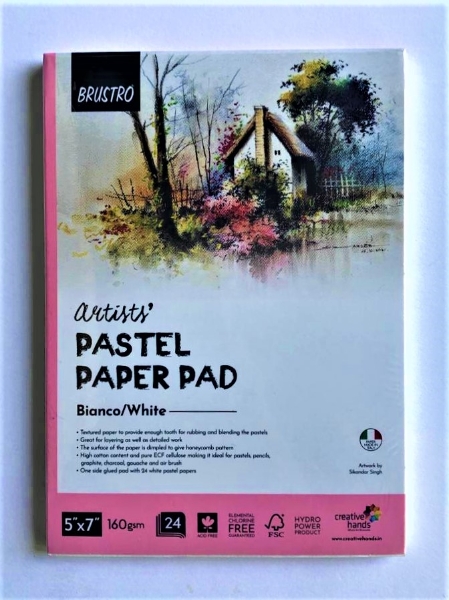 Picture of Brustro Artists Pastel Paper Pad 160GSM White - 5x7"  