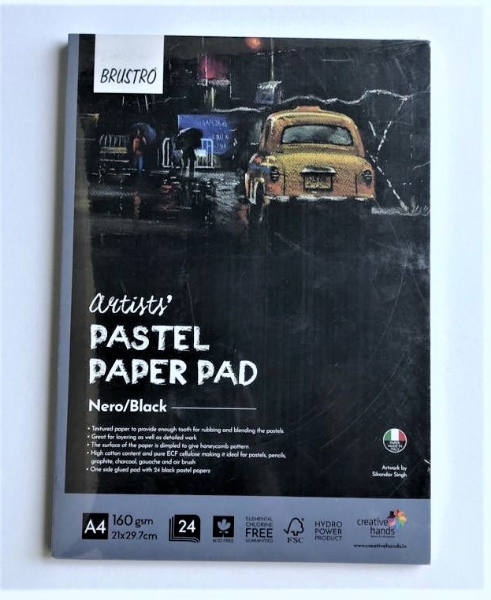 Picture of Brustro Artists Pastel Paper Pad 160GSM Black - 21x29.7cm  -A4
