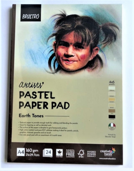 Picture of Brustro Artists Pastel Paper Pad 160GSM Earth Tones - 21x29.7cm-A4