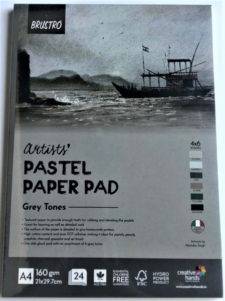 Picture of Brustro Artists Pastel Paper Pad 160GSM Grey Tones - 21x29.7cm-A4