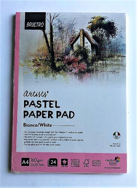 Picture of Brustro Artists Pastel Paper Pad 160GSM White - 21x29.7cm