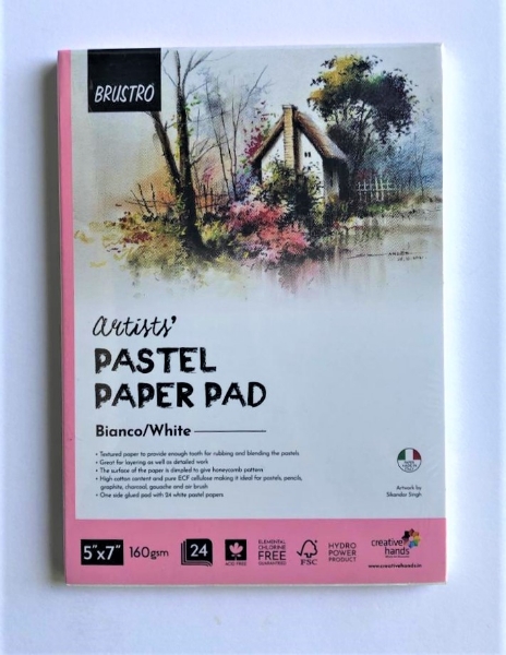 Picture of Brustro Artists Pastel Paper Pad 160GSM White - 3.5x5.5"