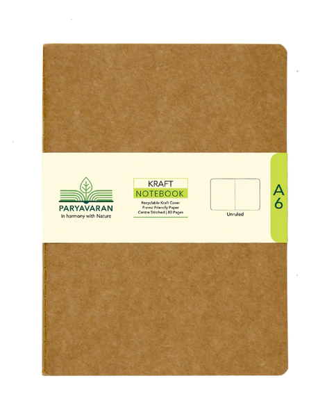 Picture of Scholar Paryavaran Kraft Note Book Unruled A6 - 80pgs 