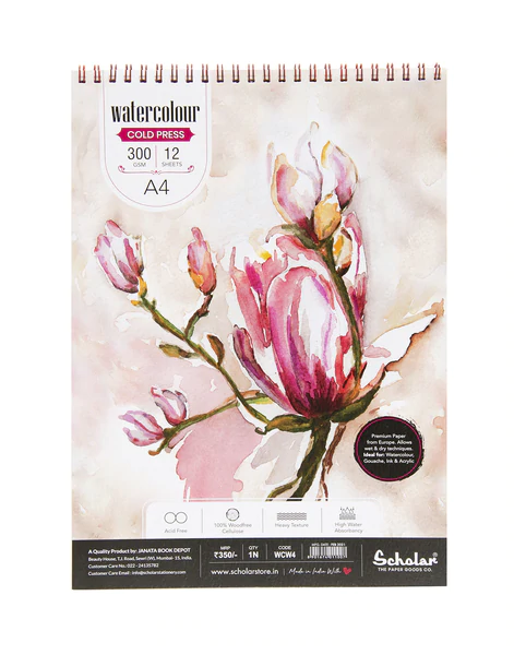 Picture of Scholar Water Colour Pad CP A4 300gsm 12Sheets 