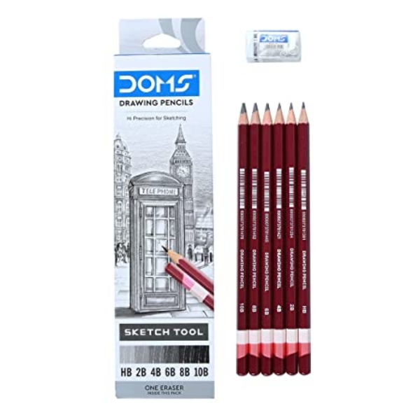 Picture of DOMS DRAWING PENCILS SKETCH TOOL SET OF 6