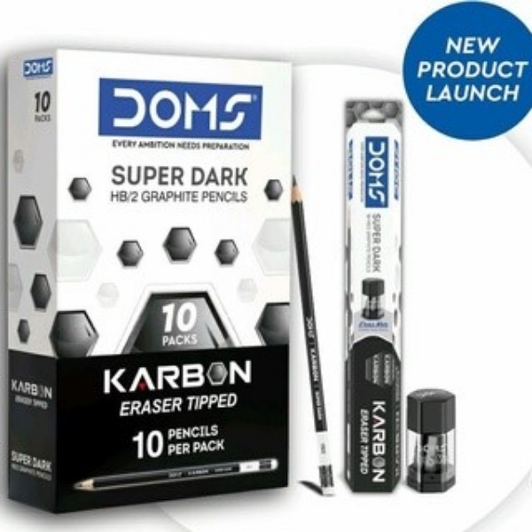 Picture of DOMS KARBON SUPER DARK GRAPHITE PENCIL SET OF 10