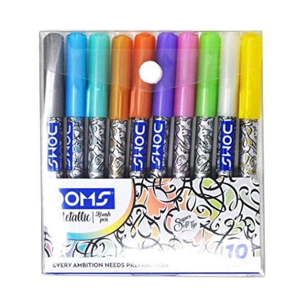 Picture of Doms Metallic Brush Pen Set Of 10 Shades