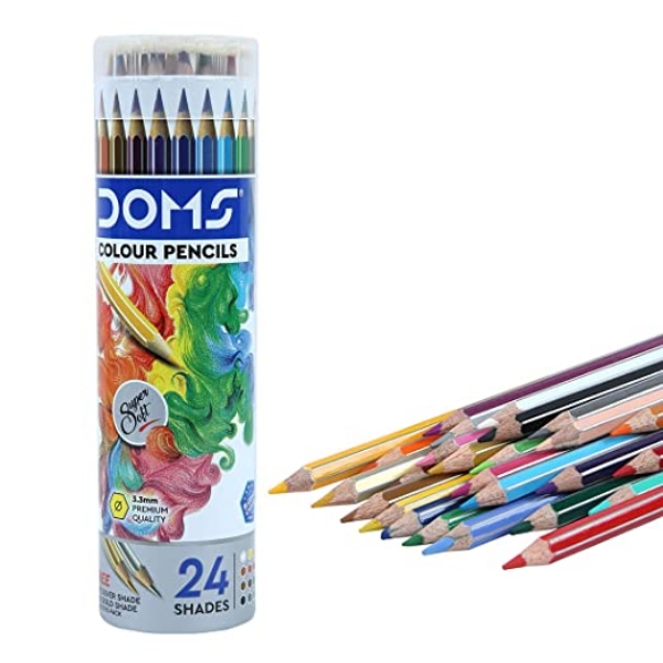 Picture of DOMS COLOUR PENCILS ROUND TIN SET OF 24