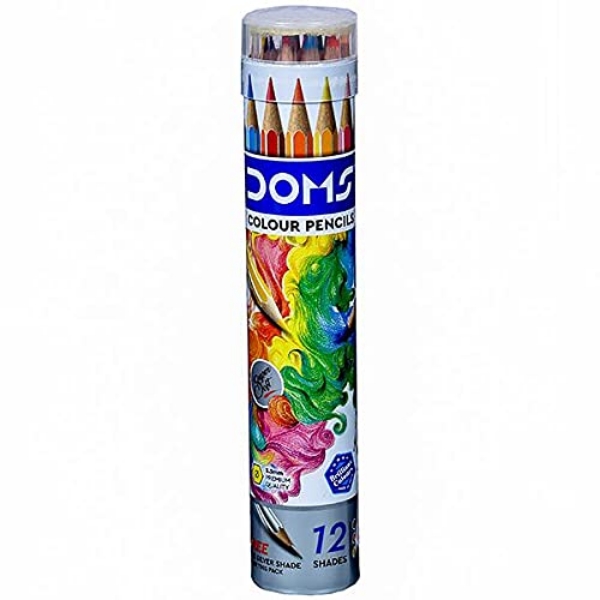 Picture of DOMS COLOUR PENCILS ROUND TIN SET OF 12 