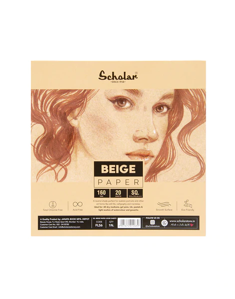 Picture of SCHOLAR BEIGE SQUARE PAPER 160 GSM 20 SHEETS - FLS6