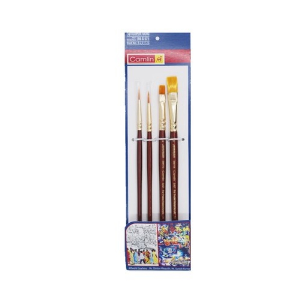 Picture of Camlin Synthetic Gold Mix Brush SR-66 & 67 - Set of 4