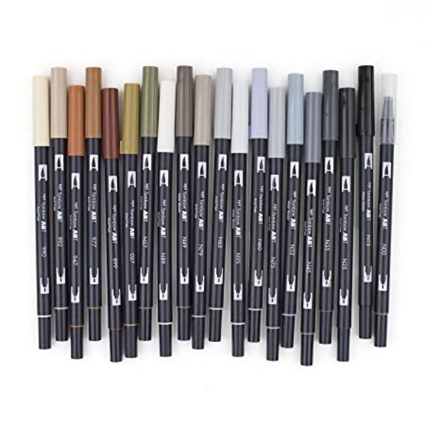 Picture of TOMBOW DUAL BRUSH PEN SET OF 20 - NEUTRAL PALETTE
