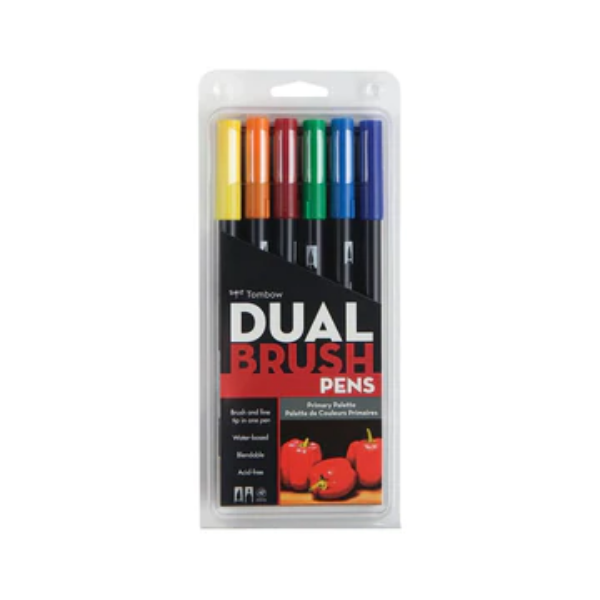 Picture of TOMBOW DUAL BRUSH PEN SET OF 6-BRIGHT PALETTE