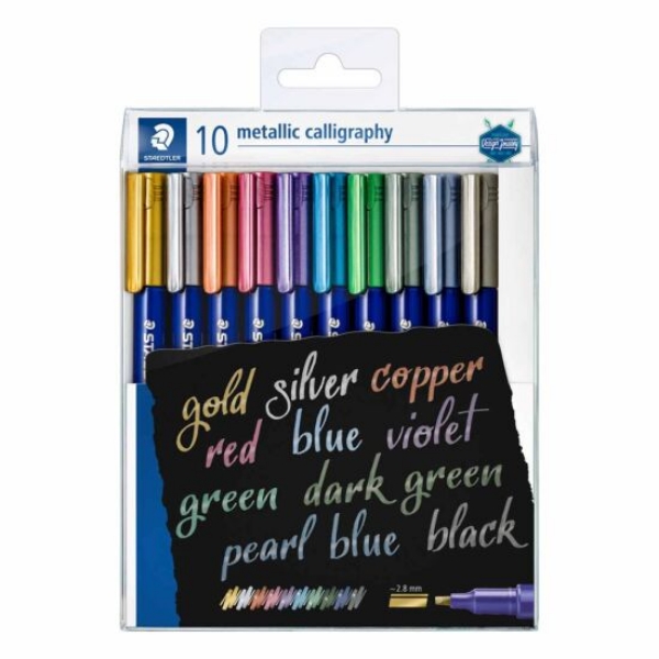 Picture of Staedtler Metallic Calligraphy Brush Pen - Set of 10